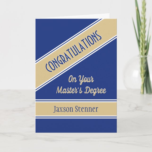 ¡Celebren! Tarjeta de graduación de Master de moda (Anverso)