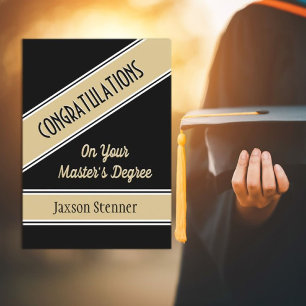 ¡Celebren! Tarjeta de graduación de Master de moda