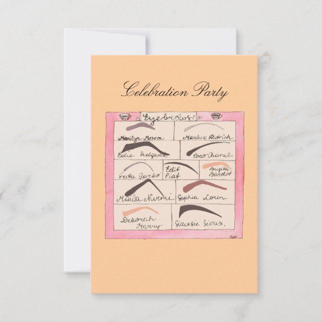 Celebrity Eyebrows ~ Invitaciones / RSVP (Anverso)