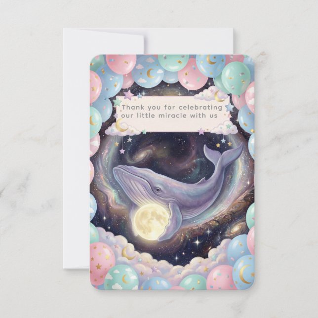 Celestial Moon Baby Shower Thank You Card (Anverso)