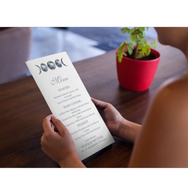 Celestial Moon Phases Boho Editable Wedding Menu (Subido por el creador)