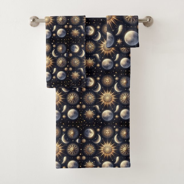 Celestial Night Sky Towel Set (In situ)