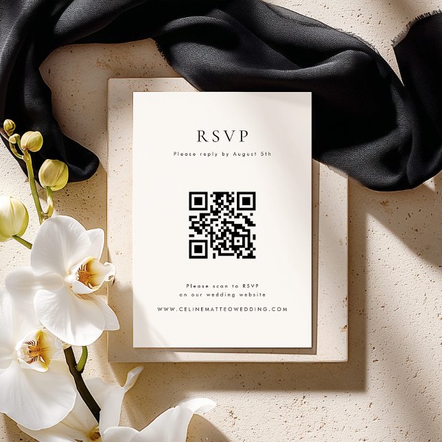 CELINE Minimalist QR Code RSVP Card (Subido por el creador)