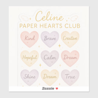 Celine Paper Hearts Club – Pegatina pequeña de ama