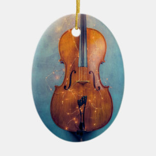 Cello con luces adorno navideño