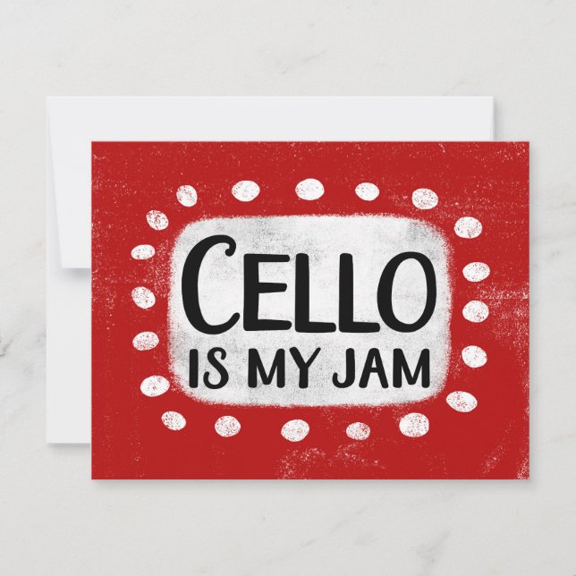 Cello es mi tarjeta de saludo de mermelada (Anverso)
