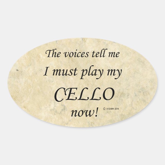 Cello Voices dice que debe jugar al Pegatina Oval (Anverso)