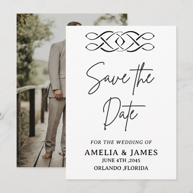 Celtic Knot Wedding Save the Date Card (Anverso / Reverso)