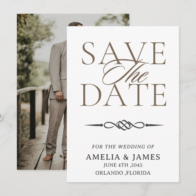 Celtic Knot Wedding Save the Date Card (Anverso / Reverso)