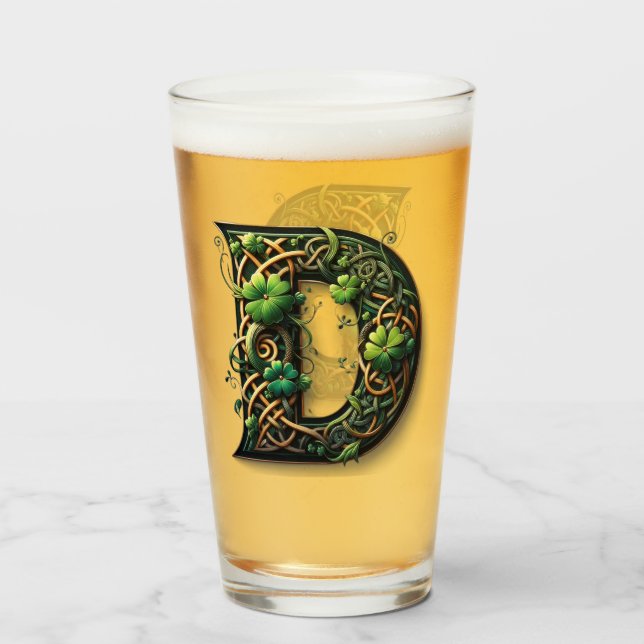 Celtic Monogram Pint Glass (Anverso (lleno))