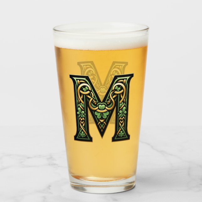 Celtic Monogram Pint Glass (Anverso (lleno))