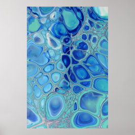 Células Azules Arte de Mármol Moderno Abstracto Fl