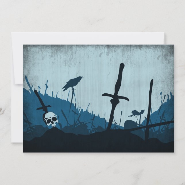 Cementerio con calaveras y cuervos (Anverso)
