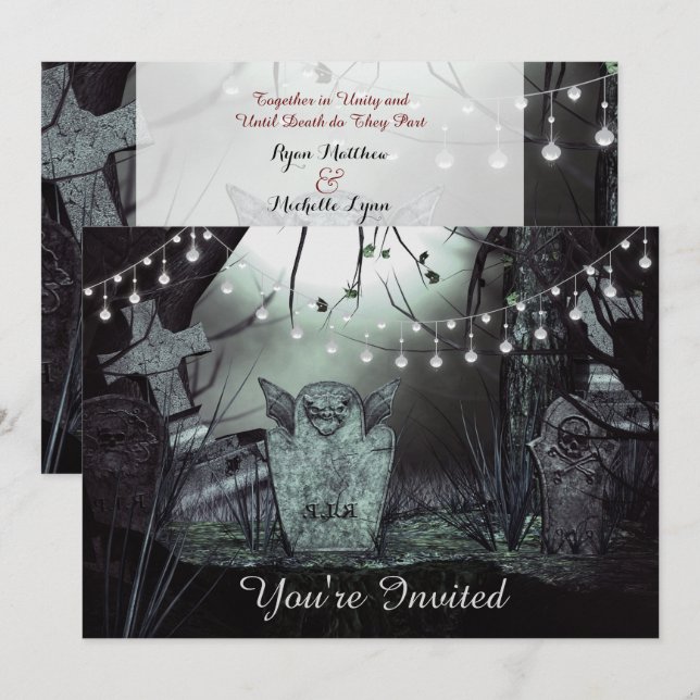 Cementerio gótico, encantadoras luces Invitación a (Anverso / Reverso)