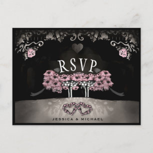 Cementerio Love MENU RSVP Halloween Boda PostCard
