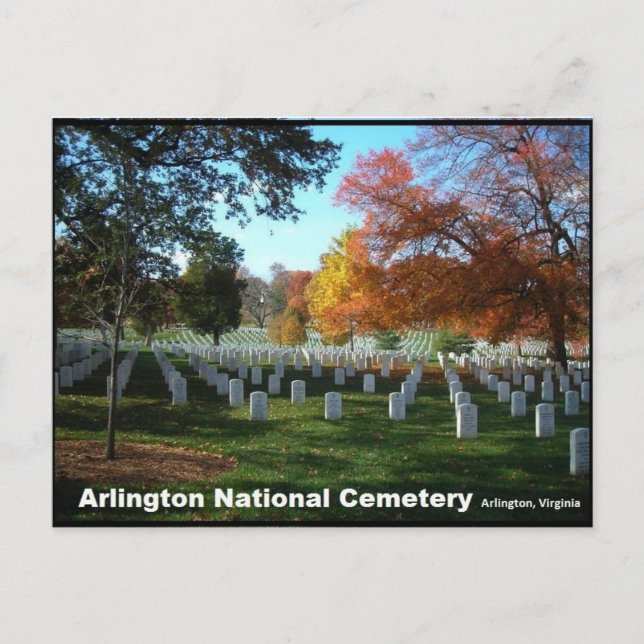 Cementerio nacional de Arlington en postal de otoñ (Anverso)