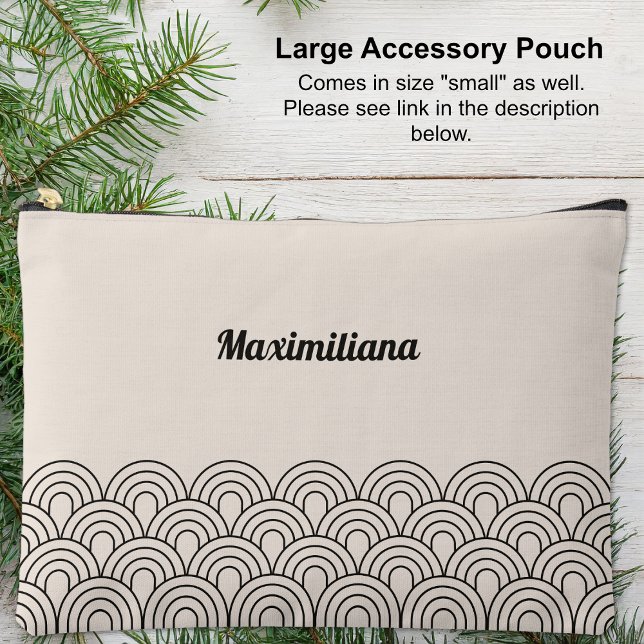 Cemento de carbón vegetal- Bolsa accesoria grande  (Large Accessory Pouch - Charcoal Cement- Arches Glam by Leapfroglisics Shop)