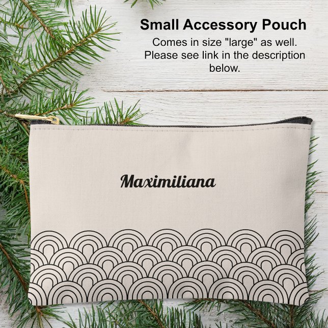Cemento de carbón vegetal- Bolsa accesoria pequeña (Small Accessory Pouch - Charcoal Cement- Arches Glam by Leapfroglisics Shop)