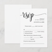 Cena Boda moderna invita a tarjetas cerradas RSVP