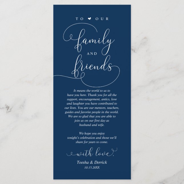 Cena boda, Posición de configuración Tarjeta de ag (Anverso)