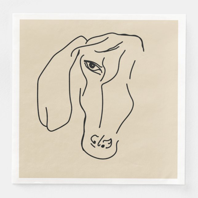 Cena Cabeza de Dachshund, servilleta de papel de dibujo (Anverso)