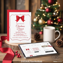 Cena Clásica Tradicional de Navidad Red Bow