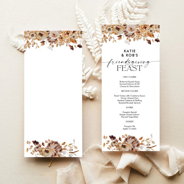 Cena de Acción de Gracias de hojas de otoño Menú p (Subido por el creador)