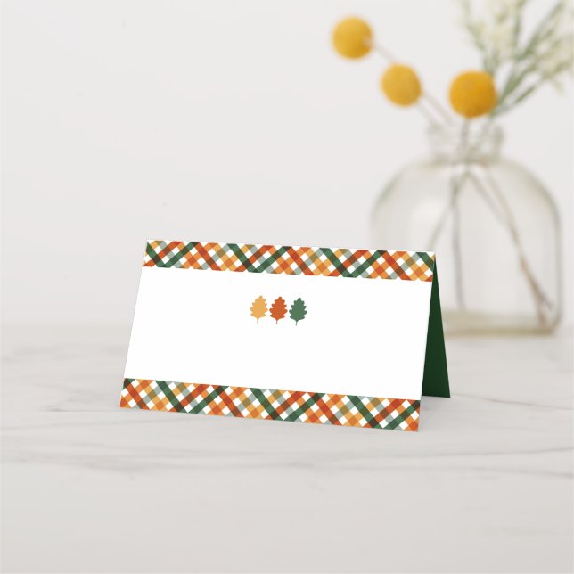 Cena de Acción de Gracias de otoño Nombra tarjetas (Anverso)