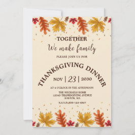 Cena de Acción de Gracias Invitación a la fiesta d