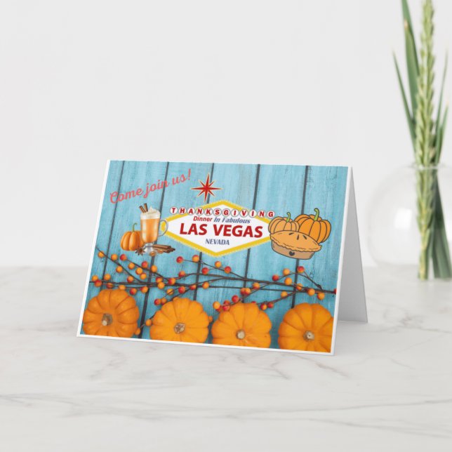 Cena de Acción de Gracias Tarjeta Las Vegas (Anverso)