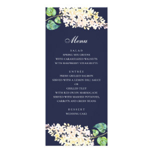 Cena de boda floral de la marina. Menú de flores b
