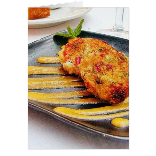 Cena de Crabcakes de Comida (Frente)