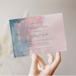 Cena de ensayo de acuarela rosa y azul