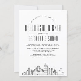 Cena de ensayo de Boston | Invitación de línea de