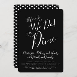 Cena de ensayo en blanco negro antes de invitacion