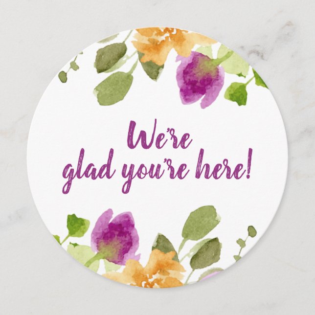 Cena de ensayo Gracias Tarjeta Blooms Púrpura (Anverso)