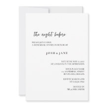 Cena De Ensayos, La Noche Antes De Invitaciones