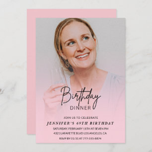 Cena de invitaciones para el cumpleaños 69 de Pink