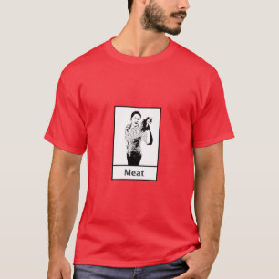 Cena de la carne por la camiseta de la tirada