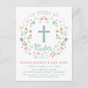 Cena de Pascua, Brunch, Tarjeta postal con Cruz
