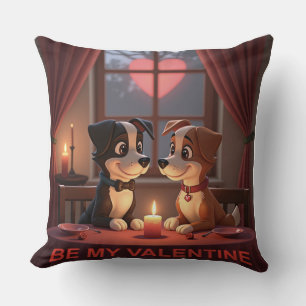 Cena día de San Valentín 4 2 Cojín decorativo