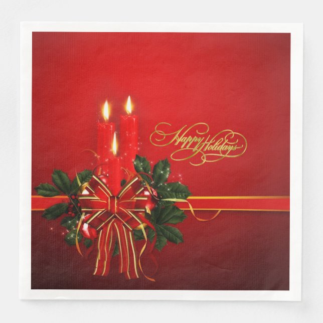 Cena Felices Fiestas - Servilleta de Papel (Anverso)
