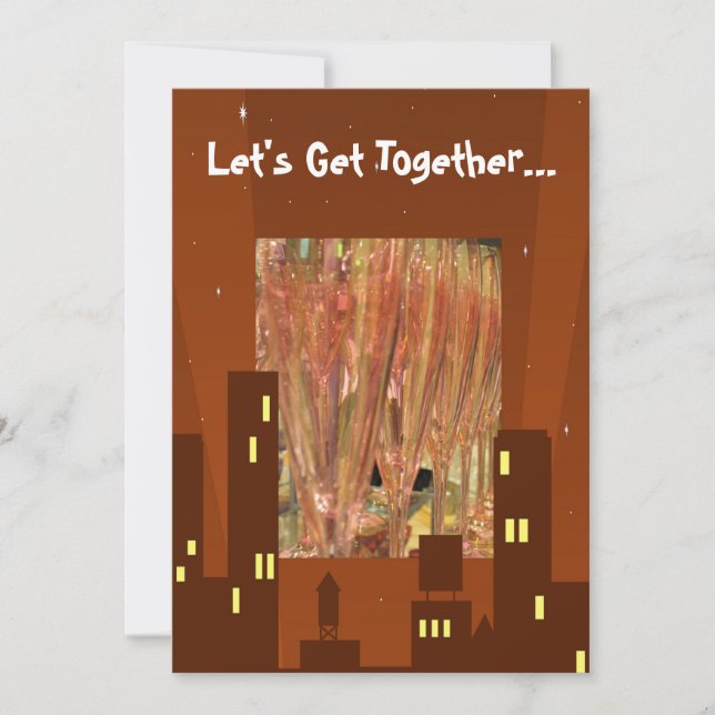 Cena Fiesta invitación a tomar bebidas (Anverso)