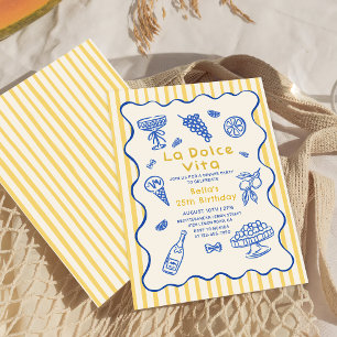Cena italiana La Dolce Vita Invitación a cumpleaño