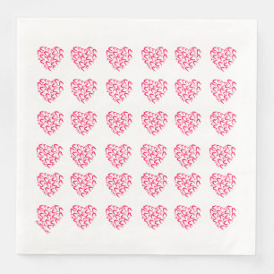 Cena La servilleta de papel de muchos corazones rojos