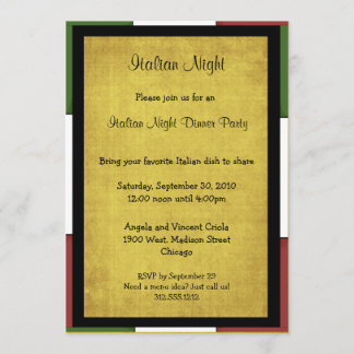 Cena nocturna italiana, tamaño de invitación 5x7
