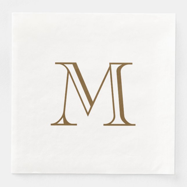 Cena Servilleta de papel con monograma de Espresso Simp (Anverso)