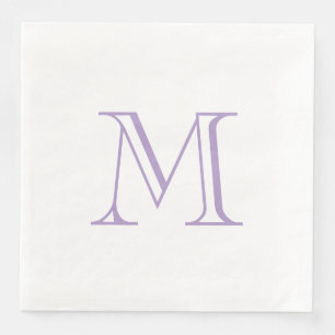 Cena Servilleta de papel con monograma de lavanda simpl