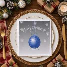Cena Servilleta de papel de adorno de Navidad azul eleg