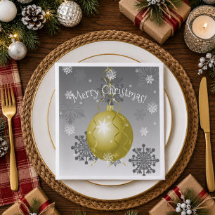 Cena Servilleta de papel de adorno de Navidad dorado el
